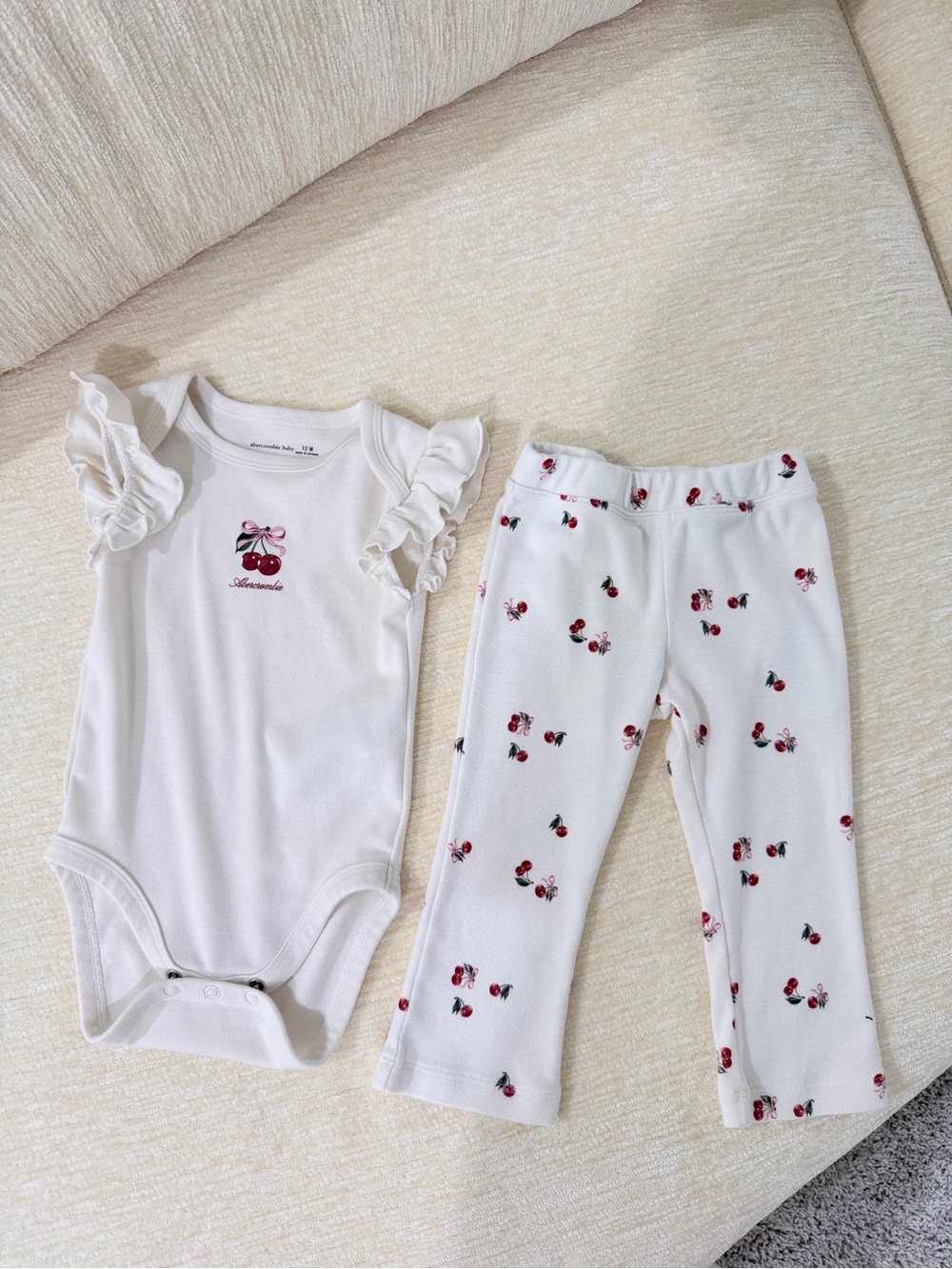 abercrombie kids Bodysuit & Cherry Print Pants Set